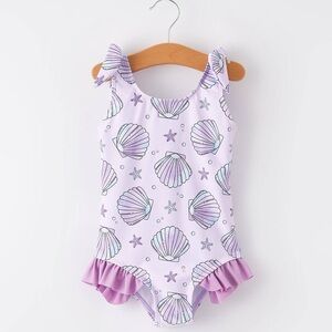 Rylee Faith Girl Mermaid Seashell One Piece Swimsuit 7